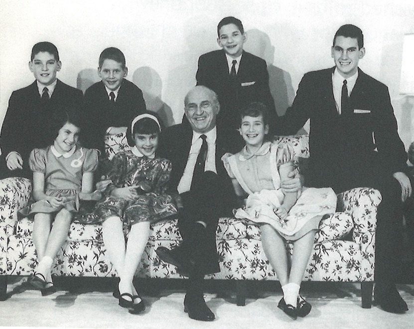 Nathan Cummings with the third generation of his family